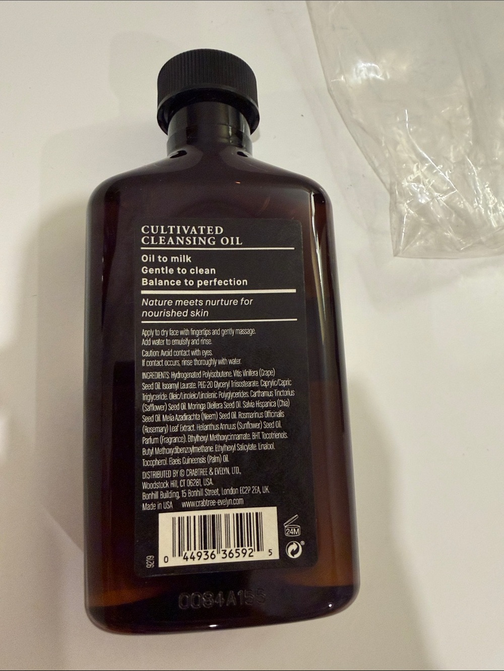 Crabtree & Evelyn Cultivated Cleansing Oil - Amber Brown Bottle - Picture 4 of 6